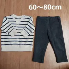 ベビー　 トレーナー&パンツ　セット売り　60～80サイズ　秋冬用