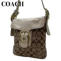 COACH コーチ ショルダーバッグ 10567 シグネチャー ターンロック 白 