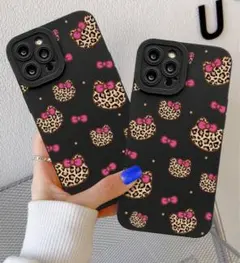 iPhone16Pro iPhoneケース キティちゃん風 ヒョウ柄 可愛い