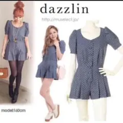 【値下げ】dazzlin ドットデニムロンパース