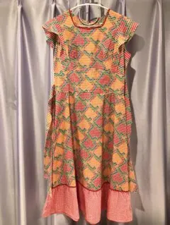 ☆*☆様 70s Design house カラフルパッチワークエプロンワンピー