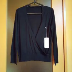 カシュクール★ブラック★長袖カーディガン★ウール100%★薄手★新品タグ付き
