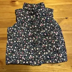 Ralph Lauren 花柄ダウンベスト ネイビー　80