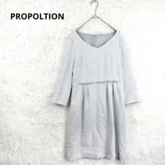 プロポーション Vネックワンピース　上品ワンピース　フォーマル　通勤　入学式　M