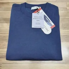 メリノウール100%クルーネックニット セーター レディース 薄手