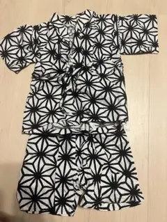 白黒幾何学模様 甚平 100cm