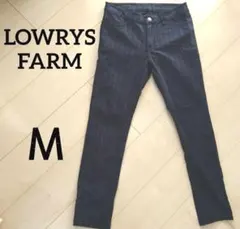 LOWRYS FARM　スキニーパンツ　ストライプ　ネイビー　パンツ　ズボン