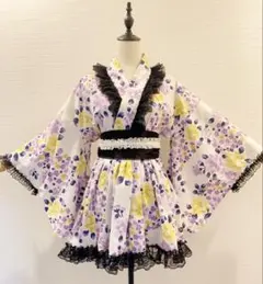 浴衣ドレス 帯付き 地雷系 量産型 y2k 姫ギャル ギャル 150 S〜M