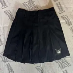 【美品】サンリオクロミ Mサイズワンポイントプリント プリーツミニスカート 黒