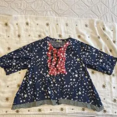 韓国子供服　bisket 星柄フリル付き 半袖シャツ 15-10 140 未使用
