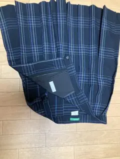 ネイビー チェック柄 プリーツスカート Mサイズ