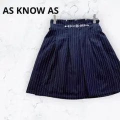 ＊アズノゥアズ＊ひざ上スカート ストライプ ビジュー プリーツ 濃紺 春夏のサムネイル