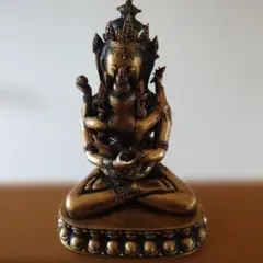 アンティーク★合金銅【抱き合う仏像　ヤブユム　法身普賢像】◆高さ約18.5cm アンティーク☆合金銅【抱き合う仏像 ヤブユム 法身普賢像】◇高