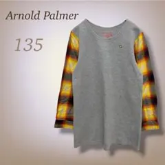 アーノルドパーマー 長袖 Tシャツ チェック 袖切替 キッズ 135 140
