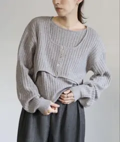 select MOCA レイヤードデザインニット