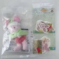 くまのプーさん　一番くじ　D賞　ピグレット　ぬいぐるみ　J賞　ステッカー