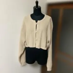 ベージュ ニットカーディガン ehka sopo