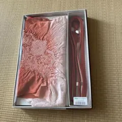 ⭐️ 帯揚げ　帯留めセット　オレンジ