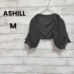 【ASHILL】ボレロ　ブラック（M）半袖　ブラック　リボン　パーティーに！のサムネイル