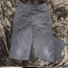 グレー ロングパンツ ウエストゴム