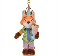 ディズニーストア　ズートピア　ニック　ぬいぐるみキーホルダー　10周年