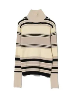 マルチボーダー タートルネックニット(ウォッシャブル) BEAMS HEART