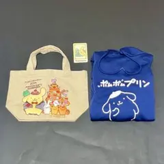 【ポムポムプリン激レア3点セット】ピューロ限定トート＆パーカー＆カフェトレカ