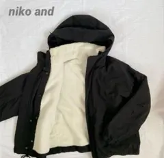niko and... ブラック マウンテンパーカー　取り外せるボアライナー付き