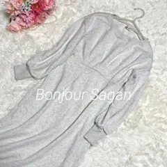 ☆48 ボンジュールサガン❁人気 ウエストタックスウェットワンピース マキシ丈