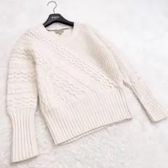 BURBERRY バーバリー　ざっくりケーブルニット　ウール混　カシミヤ混