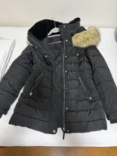 ZARA ダウンコート ロングダウン ファー フード
