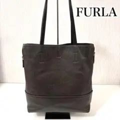 フルラ　FURLA トートバッグ　レザー　肩がけ　ブラウン系