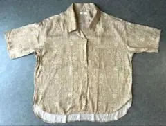 ITEMS URBAN RESEARCH 半袖シャツ ベージュ ボタニカル柄のサムネイル