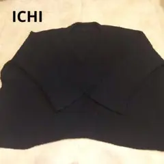 美品　ICHI ネイビー Vネック ニット大きめのサムネイル