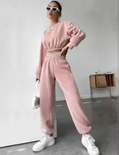 クロスウエスト パンツセットアップSHEIN ピンク