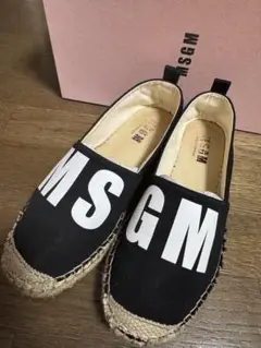 MSGM ロゴエスパドリーユ 37 ブラック