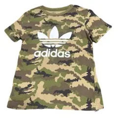 adidas カモフラ柄Tシャツ　y2k グランジ　短丈　ピチT ギャル　迷彩