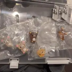 リラックマ クリアマスコットチャーム めじるしアクセサリー 5点セット コンプ