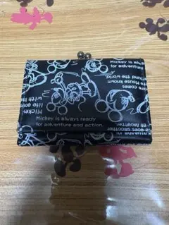 値下げ　財布 ミッキーマウス 三つ折り財布 がまぐち デッサン柄 小銭入れのサムネイル