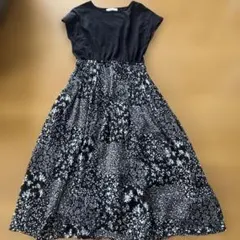 Samansa Mos2 blue 半袖ワンピース 花柄のサムネイル