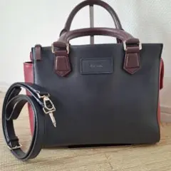 極美品 ポールスミス ショルダーバッグ レザー 2way バイカラー