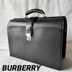 バーバリー レザー ダレスバッグ 黒 鍵付 ビジネスバッグ 美品 burberry バーバリー ダレスバッグ ノバチェック 鍵付き レザー