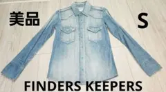 美品finders keepersバック刺繍ウエスタンデニムシャツSのサムネイル