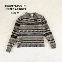 【美品】Mサイズ ユナイテッドアローズ ニット セーター ウール 北欧 毛