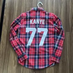 KANYE 77 赤黒チェックネルシャツ　yeezy gap