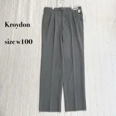 ..【未使用タグ付き】Kroydon 総裏地 スラックス グレー W100 3Lのサムネイル