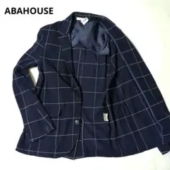【ABAHOUSE】アバハウス 美品 ネイビー チェック柄 Mサイズ