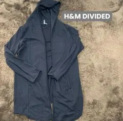 H&M DIVIDED ロングフード パーカー ブラックのサムネイル