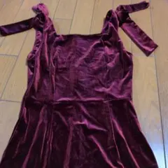 Dazy バーガンディ ノースリーブワンピース