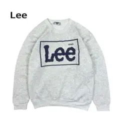 90s USA製 Lee スウェット トレーナー ロゴ プリント グレー Lのサムネイル
